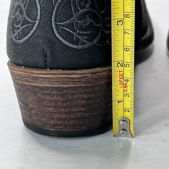 Roper Riley Scroll Embroidered Snip Toe Cowboy Western Boots Black Womens 10.5 - Picture 10 of 10